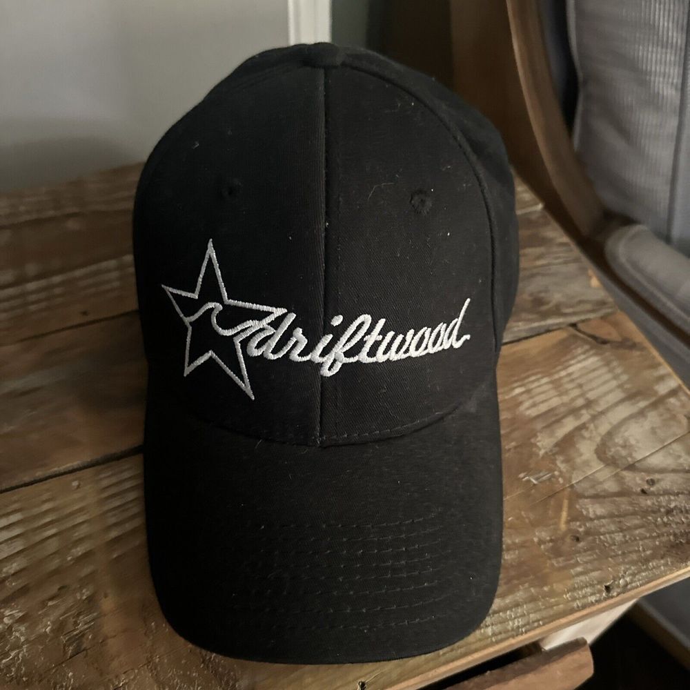 Driftwood Surf Shop Snap Back Adjustable Hat Embroidered Logo Black